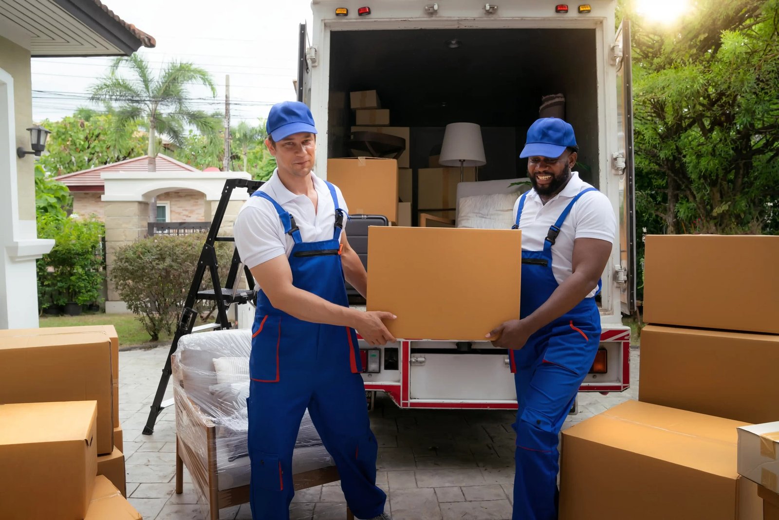 Moving crew handling a residential relocation